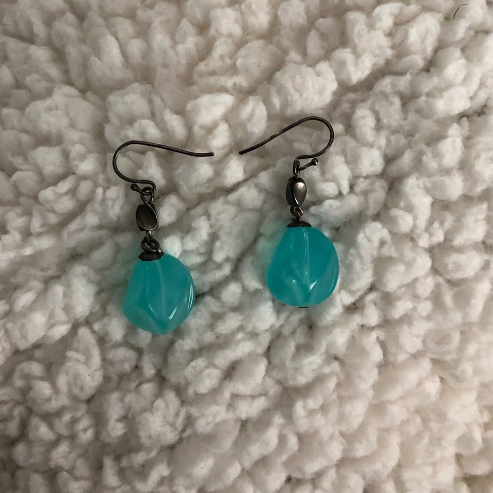 handmade earrings with turquoise bead